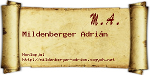 Mildenberger Adrián névjegykártya